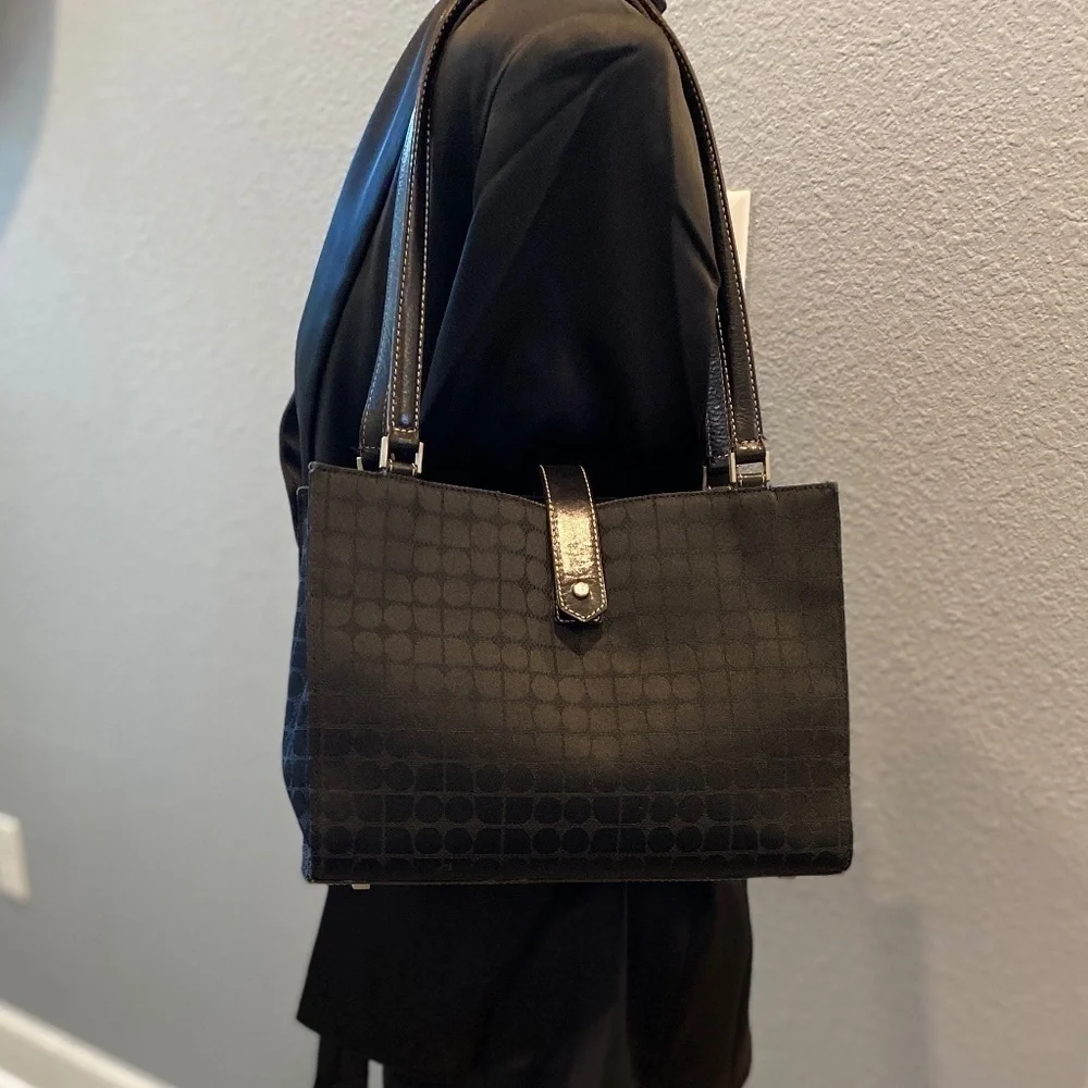 Kate Spade Dressy Black Nylon Textured Bag EUC, Vintage